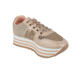 WOMAN'S SHOES ROSE GOLD MESH TENNIS SNEAKERS SPONGE-02