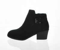 WOMAN'S SHOES BLACK SUEDE BOOTIES SPOT-73