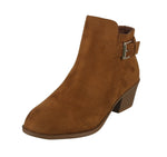 WOMAN'S SHOES TAN SUEDE BOOTIES SPOT-73