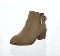 WOMAN'S SHOES TAUPE SUEDE BOOTIES SPOT-73