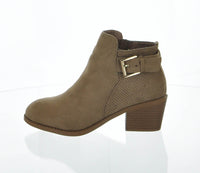 WOMAN'S SHOES TAUPE SUEDE BOOTIES SPOT-73