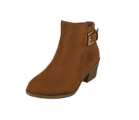 KID'S SHOES TAN SUEDE BOOTIES SPOT-73K