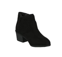 KID'S SHOES BLACK SUEDE BOOTIES SPOT-78K