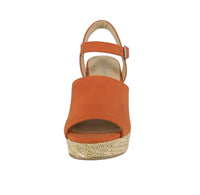 WOMAN'S SHOES ORANGE SUEDE WEDGE STEADY