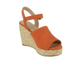 WOMAN'S SHOES ORANGE SUEDE WEDGE STEADY