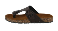 MEN'S SHOES BROWN PU LEATHER SANDALS STOCK-02