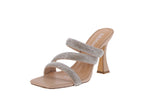 WOMAN'S SHOES NUDE GLITTER/SUEDE HEELS  STUNNING-5