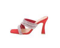 WOMAN'S SHOES RED GLITTER/SUEDE HEELS STUNNING-5