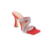 WOMAN'S SHOES RED GLITTER/SUEDE HEELS STUNNING-5