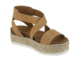 WOMAN'S SHOES CAMEL NUB WEDGE SANDAL SUNNY