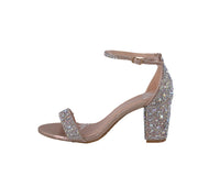 WOMAN'S SHOES CHAMPAGNE GLITTER HEELS SUNSHINE-37