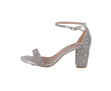 WOMAN'S SHOES SILVER GLITTER HEELS SUNSHINE-37