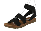 WOMAN'S SHOES BLACK FABRIC SANDALS SUSHI