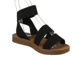 WOMAN'S SHOES BLACK FABRIC SANDALS SUSHI