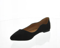 WOMAN'S SHOES BLACK SUEDE FLATS SWIRL-143