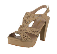 WOMAN'S SHOES TAUPE NUB HEELS SYSTEM-27