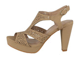 WOMAN'S SHOES TAUPE NUB HEELS SYSTEM-27