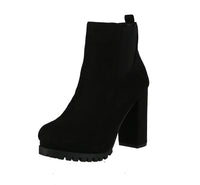 WOMAN'S SHOES BLACK SUEDE BOOTIES TECA-5