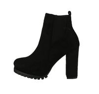 WOMAN'S SHOES BLACK SUEDE BOOTIES TECA-5