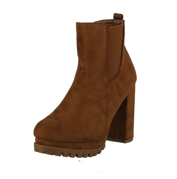 WOMAN'S SHOES TAN SUEDE BOOTIES TECA-5