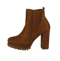 WOMAN'S SHOES TAN SUEDE BOOTIES TECA-5