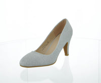 WOMAN'S SHOES SILVER SUEDE GLITTER HEELS TITLE-1