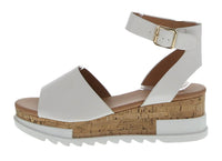 WOMAN'S SHOES WHITE PU WEDGE SANDAL TOBIAS-8