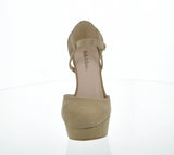 WOMAN'S SHOES LT TAUPE SUEDE HEELS TOKEN-111