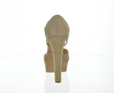 WOMAN'S SHOES LT TAUPE SUEDE HEELS TOKEN-111