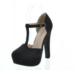 WOMAN'S SHOES BLACK SUEDE HEELS TOKEN-13