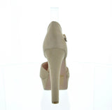 WOMAN'S SHOES LT TAUPE SUEDE HEELS TOKEN-13