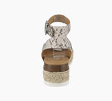 WOMAN'S SHOES BEIGE/SNAKE PU LEATHER  WEDGE SANDAL TOPIC-S