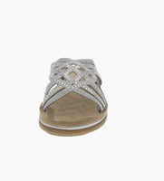 WOMAN'S SHOES SILVER GLITTER COMFORT SANDALS TRACY-07