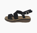 KID'S SHOES BLACK SUEDE SANDALS TRACY-15K