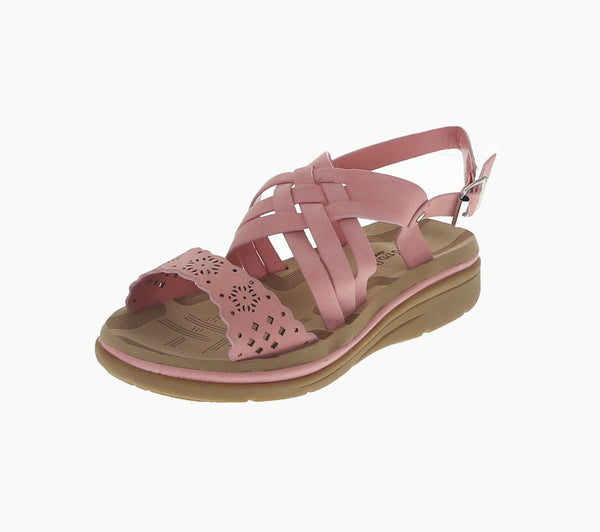 KID'S SHOES PINK SUEDE SANDALS TRACY-15K