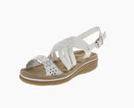 KID'S SHOES WHITE PU LEATHER SANDALS TRACY-15K