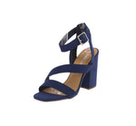 WOMEN'S SHOES NAVY NUB HEELS TRANCE