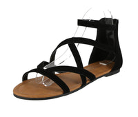 WOMAN'S SHOES BLACK SUEDE SANDALS TRAVON-1