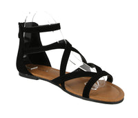 WOMAN'S SHOES BLACK SUEDE SANDALS TRAVON-1