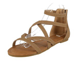 WOMAN'S SHOES TAN PU LEATHER SANDALS TRAVON-1