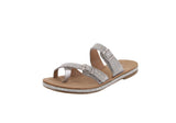 WOMAN'S SHOES SILVER GLITTER SANDALS TYSON-38