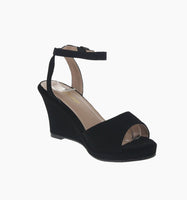 WOMAN'S SHOES BLACK SUEDE WEDGE TUNAS-38