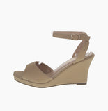 WOMAN'S SHOES TAUPE SUEDE WEDGE TUNAS-38