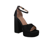 WOMAN'S SHOES BLACK SATIN HEELS LOLLIE-43