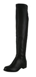 WOMAN'S SHOES BLACK PU/SUEDE BOOTS TWISTY