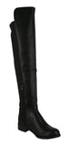 WOMAN'S SHOES BLACK PU/SUEDE BOOTS TWISTY