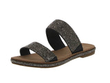 WOMAN'S SHOES BLACK GLITTER SANDALS TYSON-9