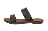 WOMAN'S SHOES BLACK GLITTER SANDALS TYSON-9