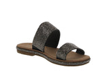 WOMAN'S SHOES BLACK GLITTER SANDALS TYSON-9