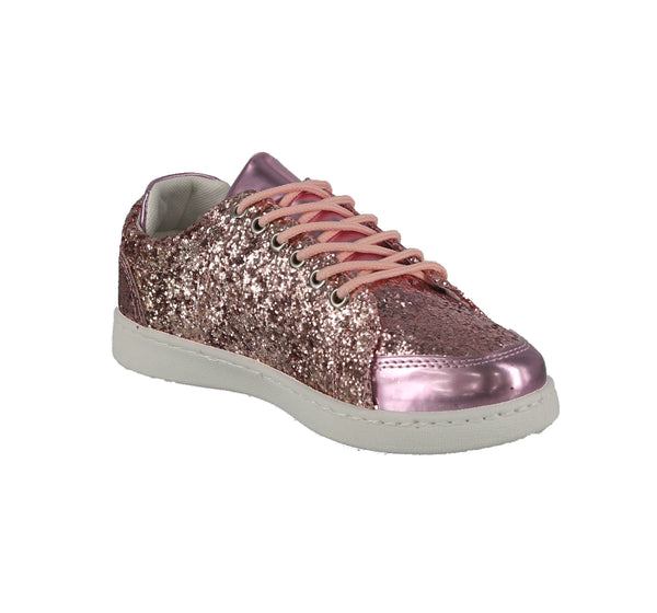 WOMAN'S SHOES PINK GLITTER TENNIS SNEAKERS ULTRA-49 –